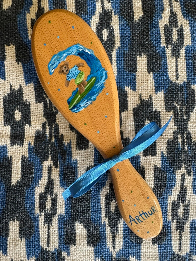 Surfing Bear Hairbrush