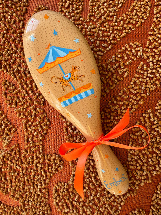 Tiger Carousel Hairbrush
