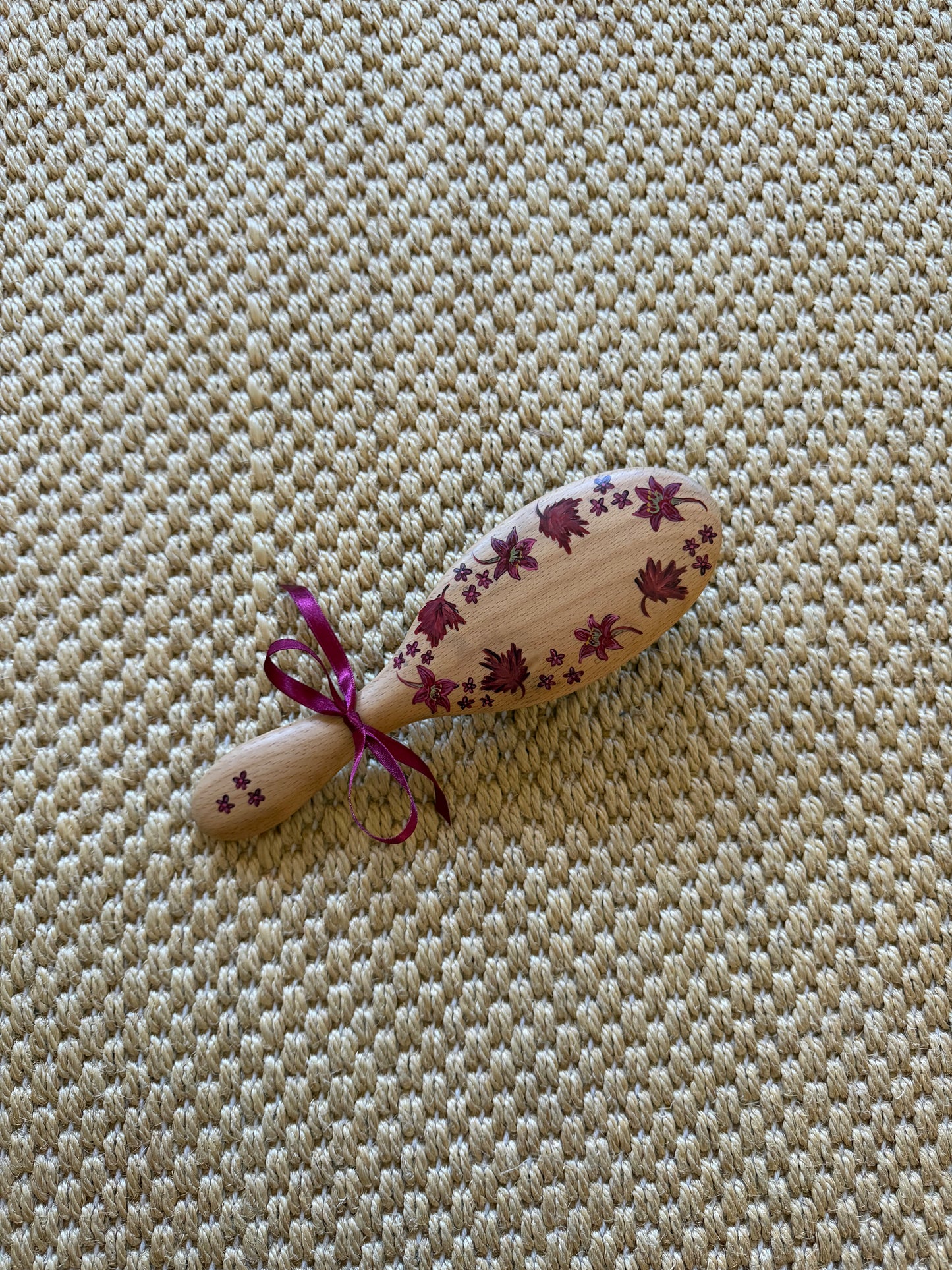 Bordered Merlot Hairbrush
